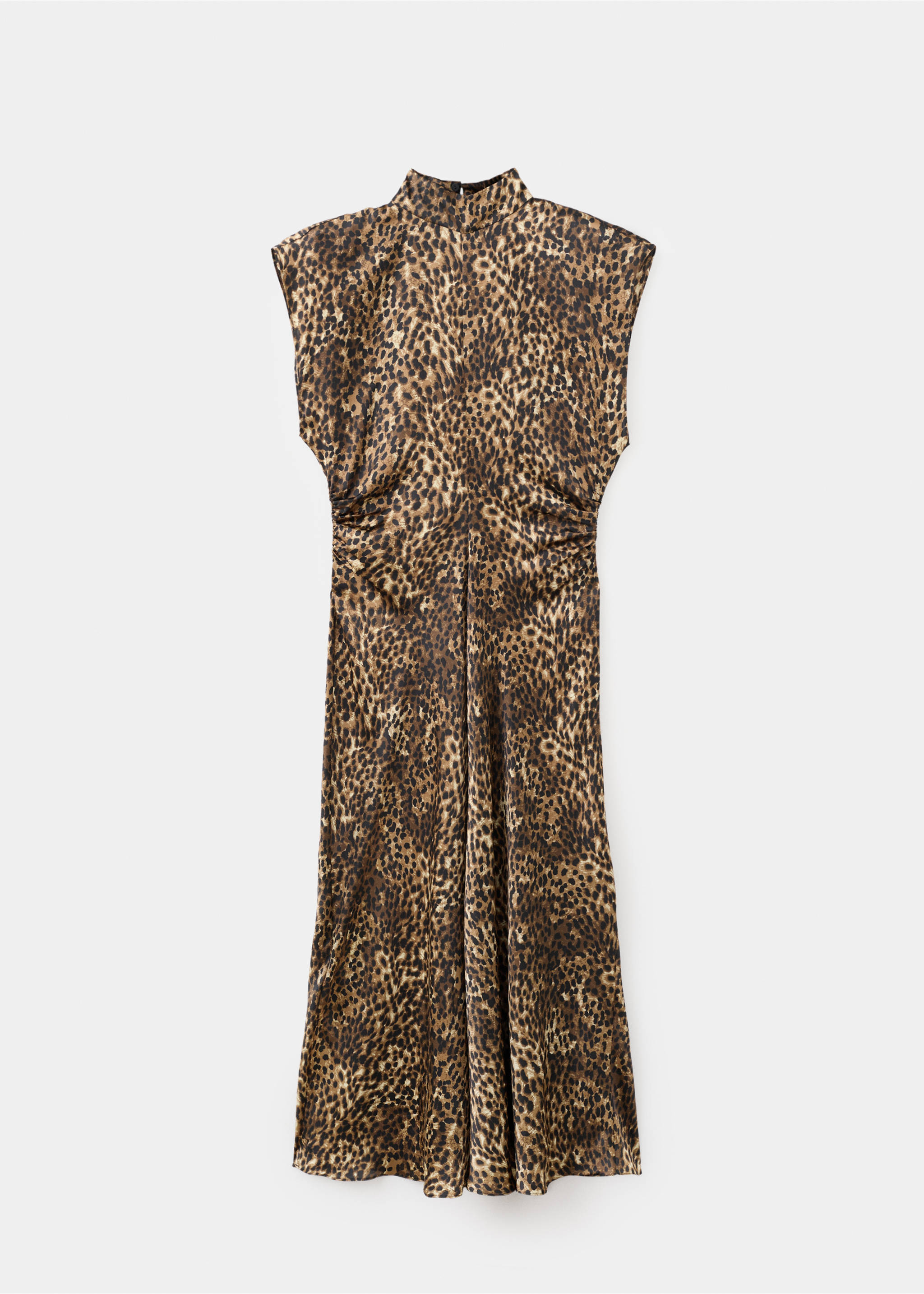 Leopard-print satin dress - Article without model, Brown. Ref: 17057817-00.