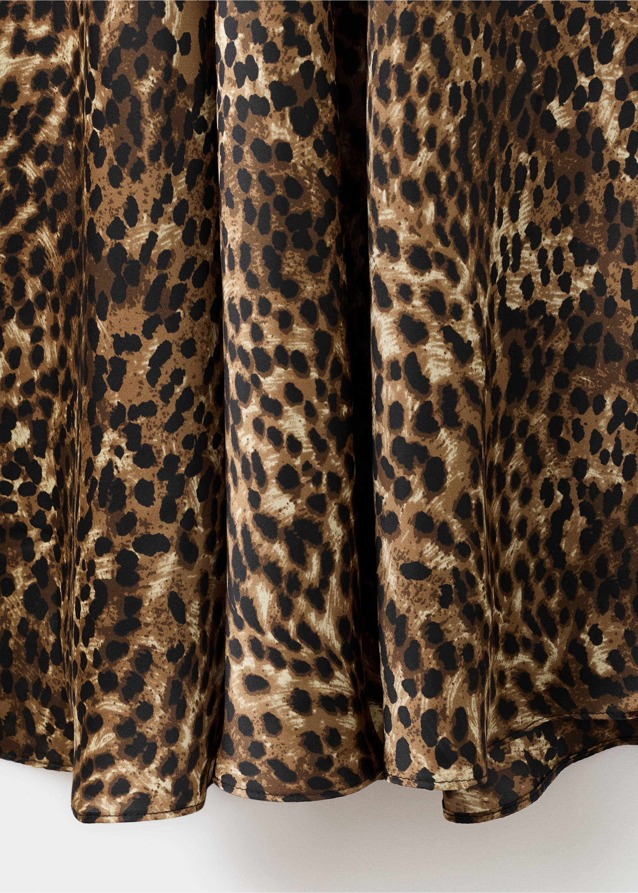 Leopard-print satin dress - Details of the article 0, Brown. Ref: 17057817-00.