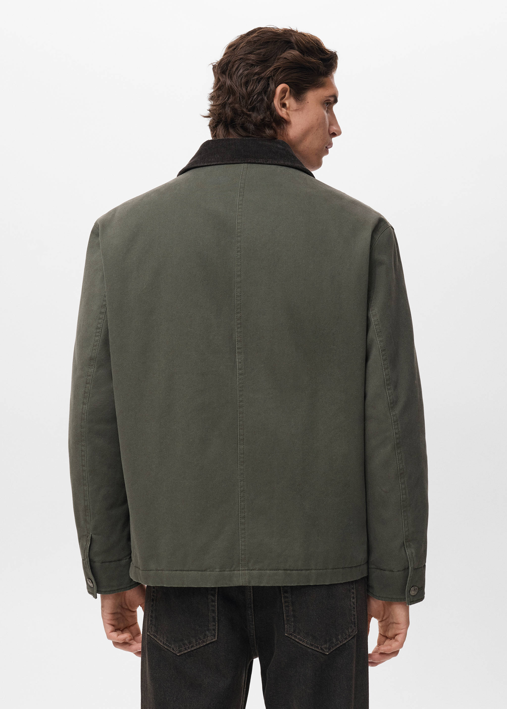 灯芯绒领口绗缝夹克 - null