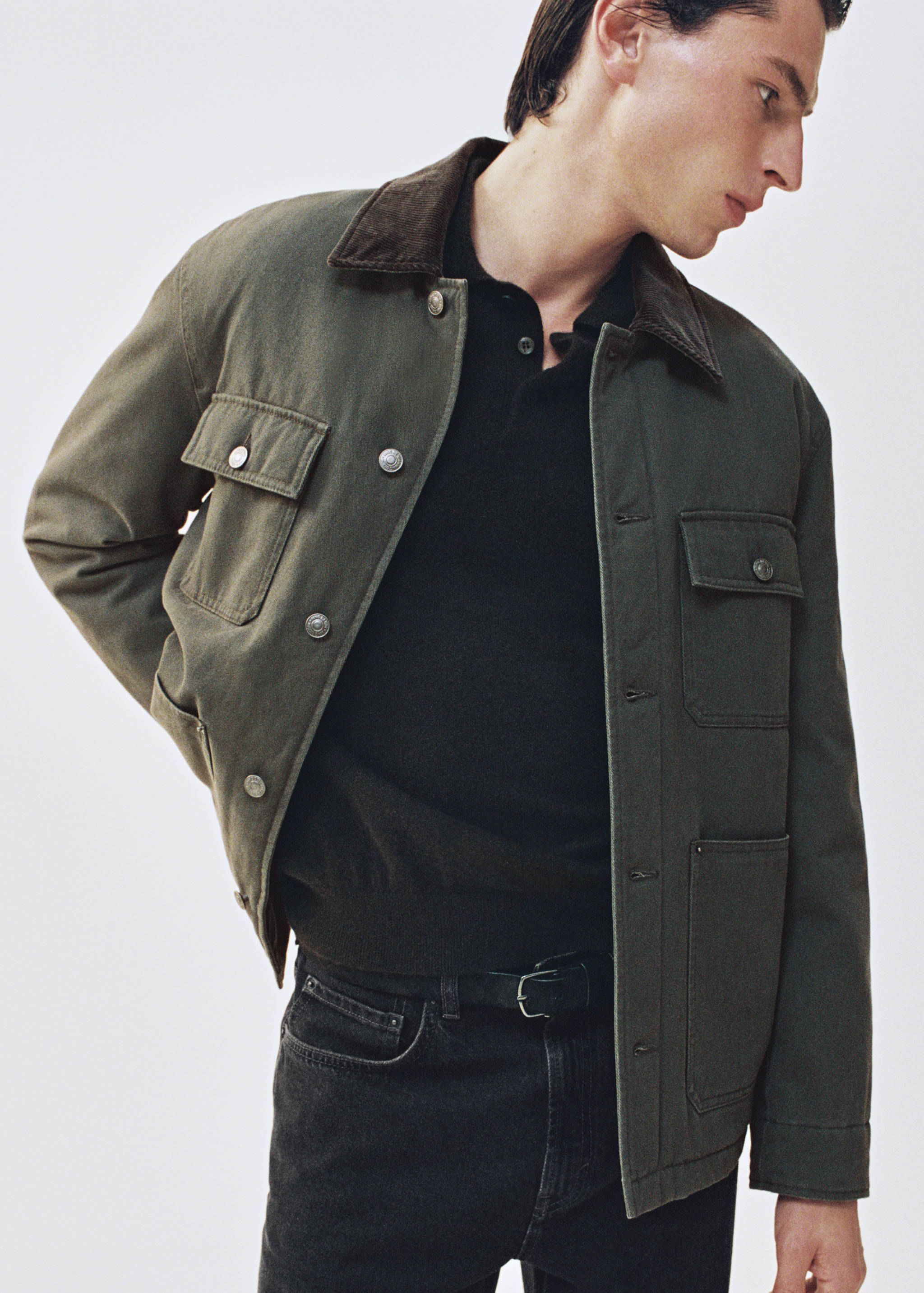 Quilted jacket with corduroy collar - Details of the article 3