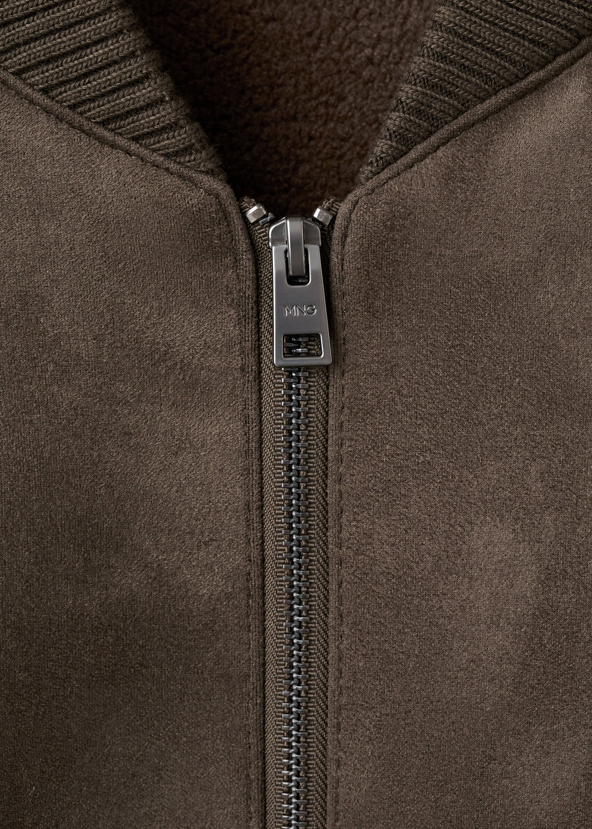 Suede-effect bomber jacket - Details of the article 8