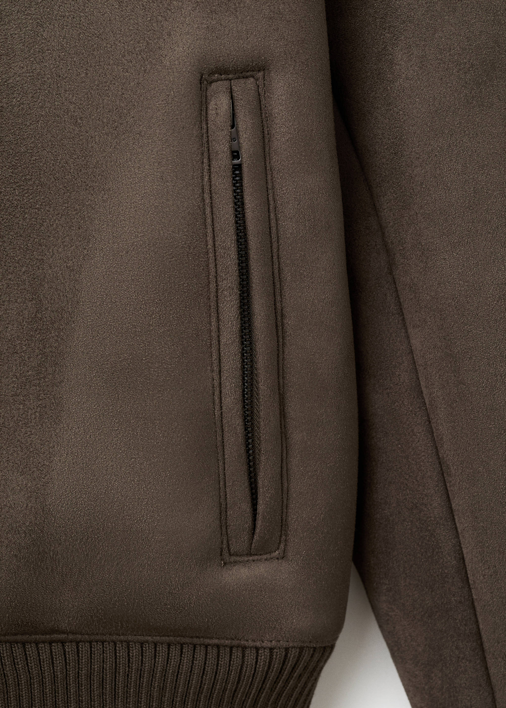 Suede-effect bomber jacket - Details of the article 0