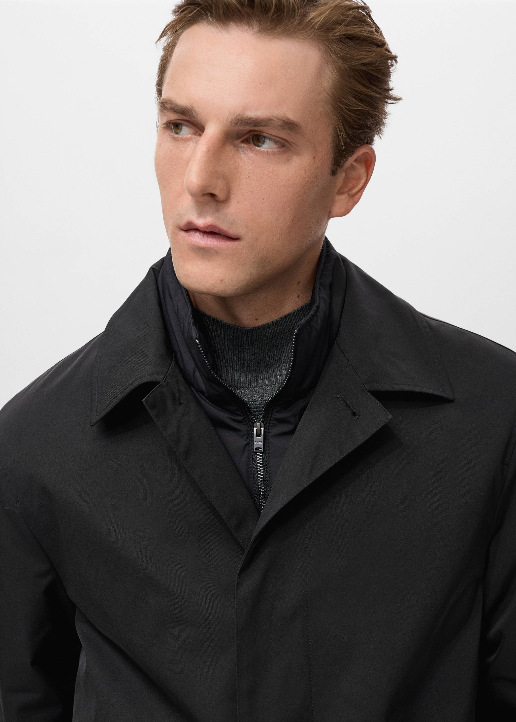 绗缝防水风衣 - null, 黑色. Ref: 17057885-00.