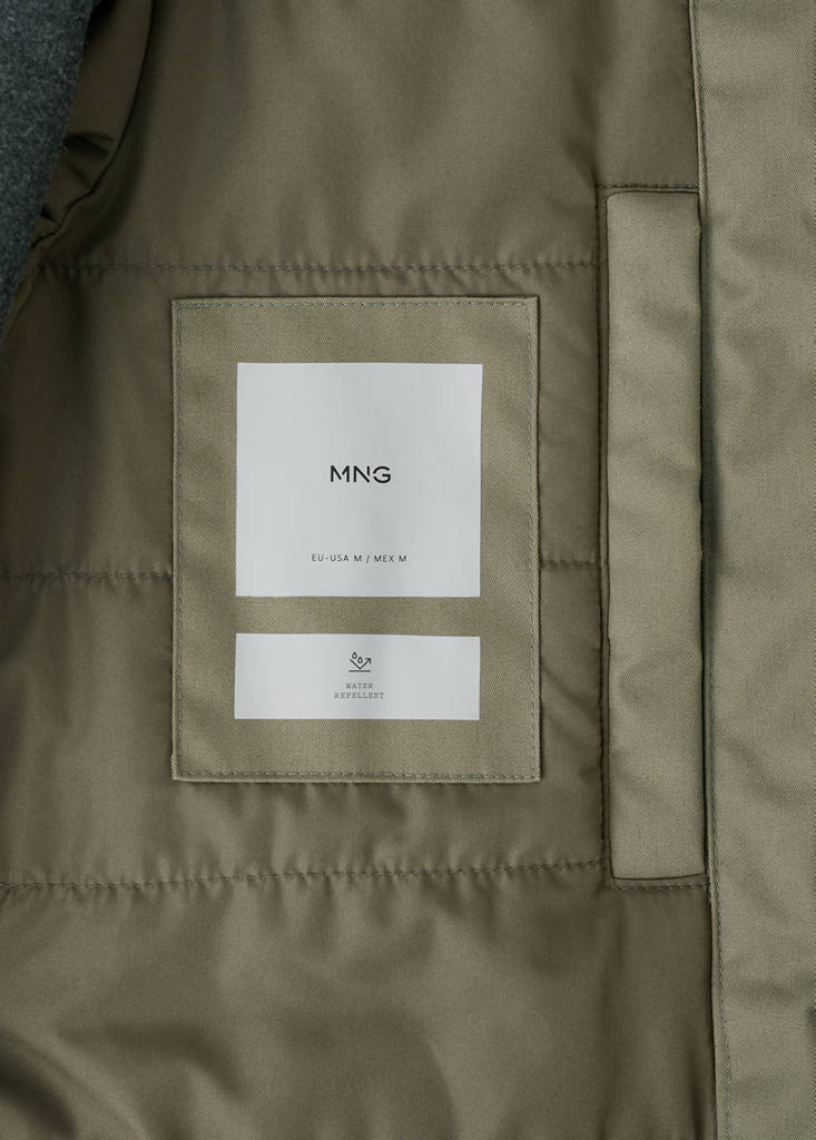 Quilted parka with water-repellent hood — Medium Brown
