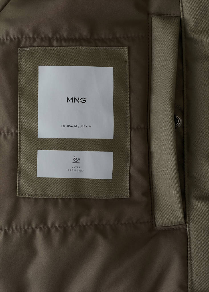 Quilted parka with water-repellent hood — Medium Brown