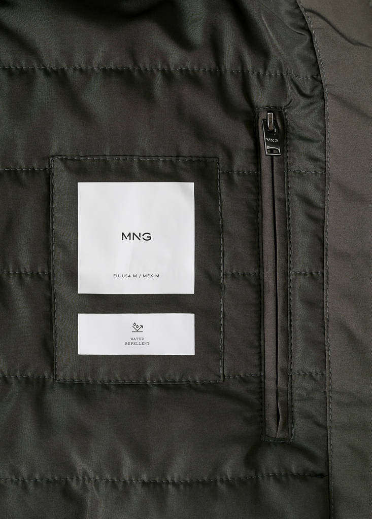 Water-repellent hooded parka — Dark Green