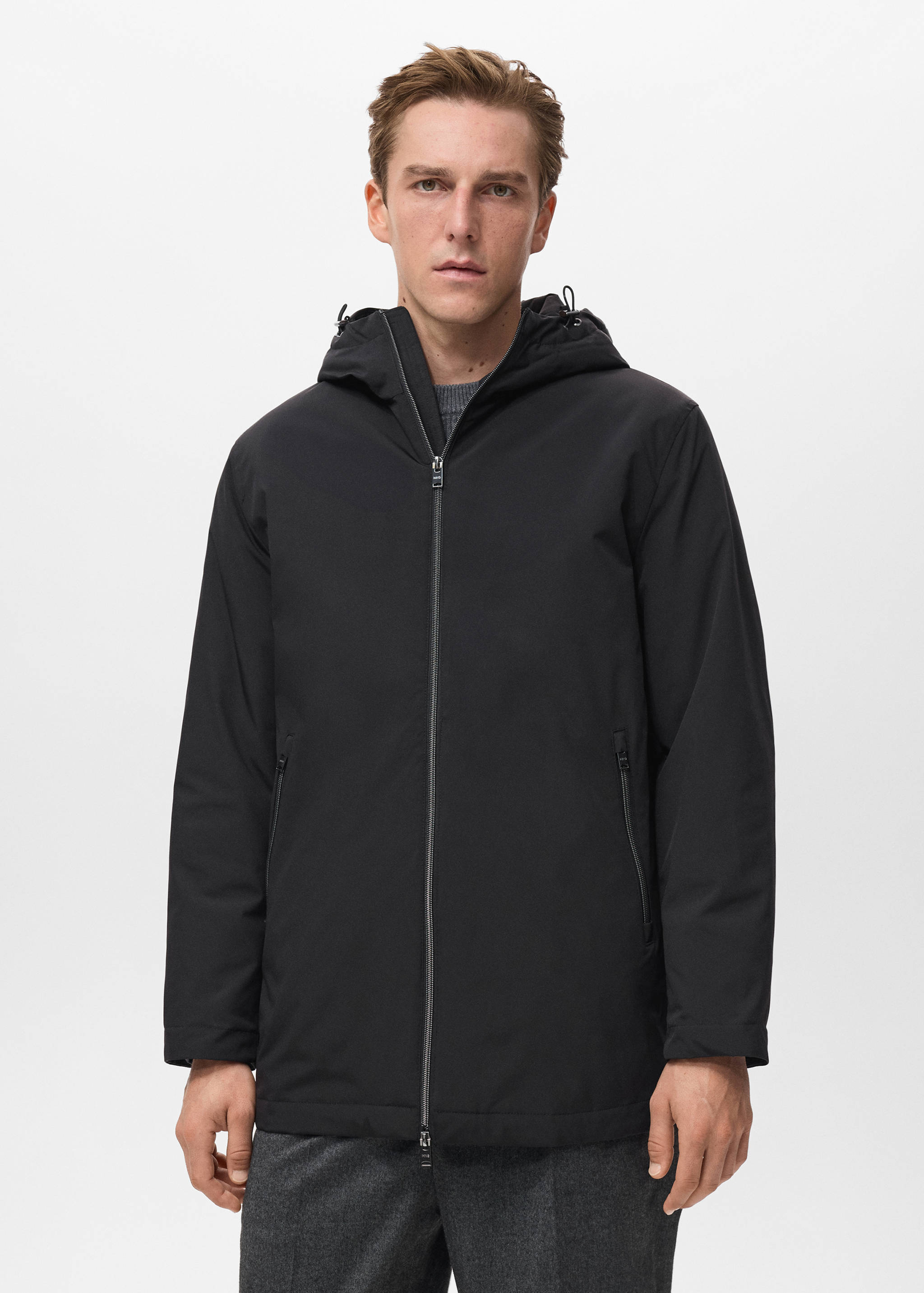 Water-repellent hooded parka - Medium plane