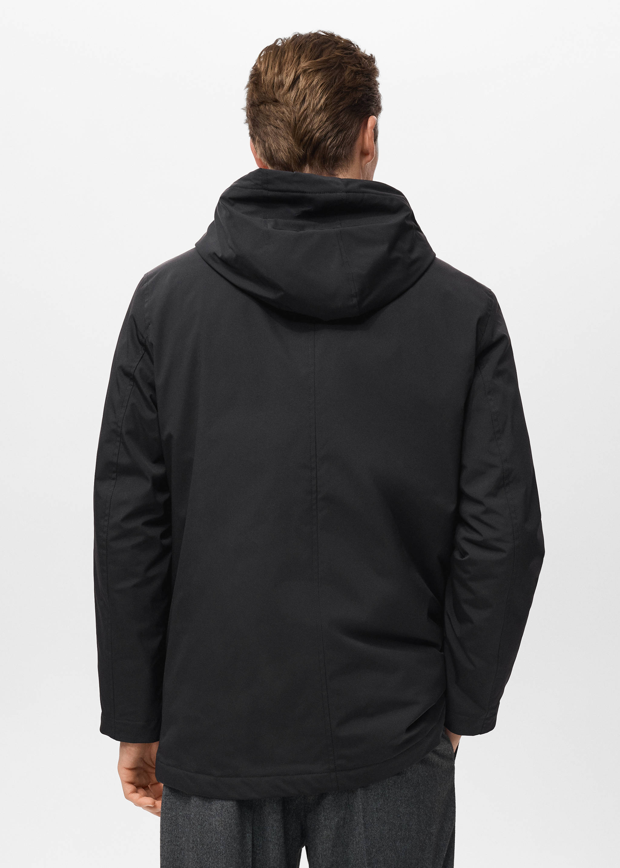 Water-repellent hooded parka - Reverse of the article
