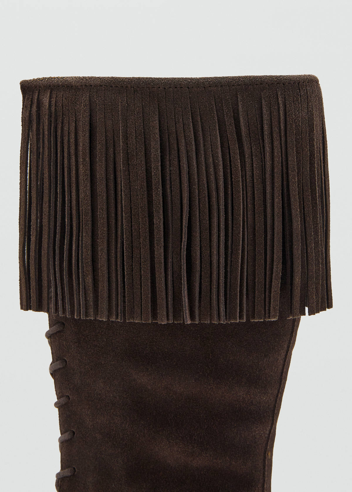 Fringed leather boots — Chocolate