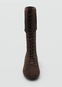 Fringed leather boots — Chocolate 4