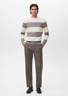 Wool-blend striped sweater — Ecru 2