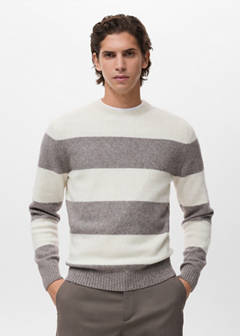 Wool-blend striped sweater — Ecru 1