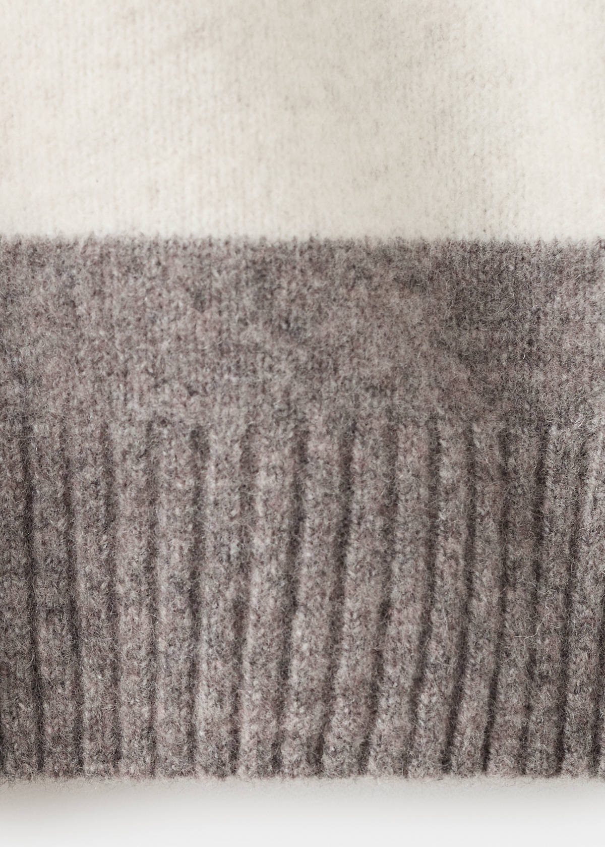 Wool-blend striped sweater — Ecru