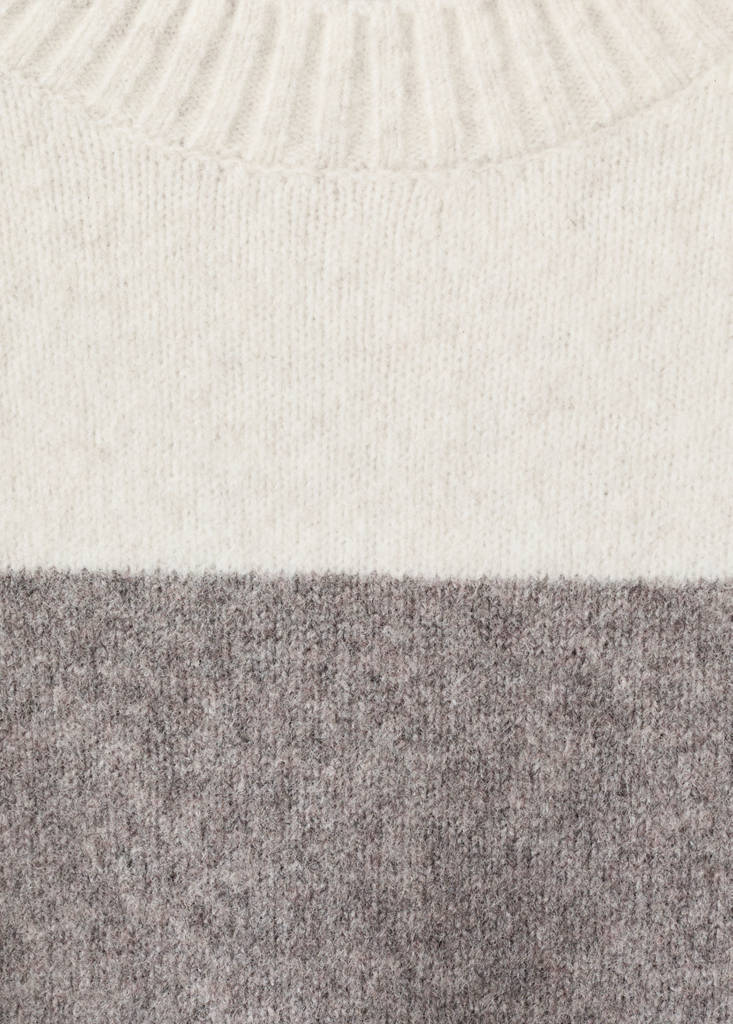 Wool-blend striped sweater — Ecru
