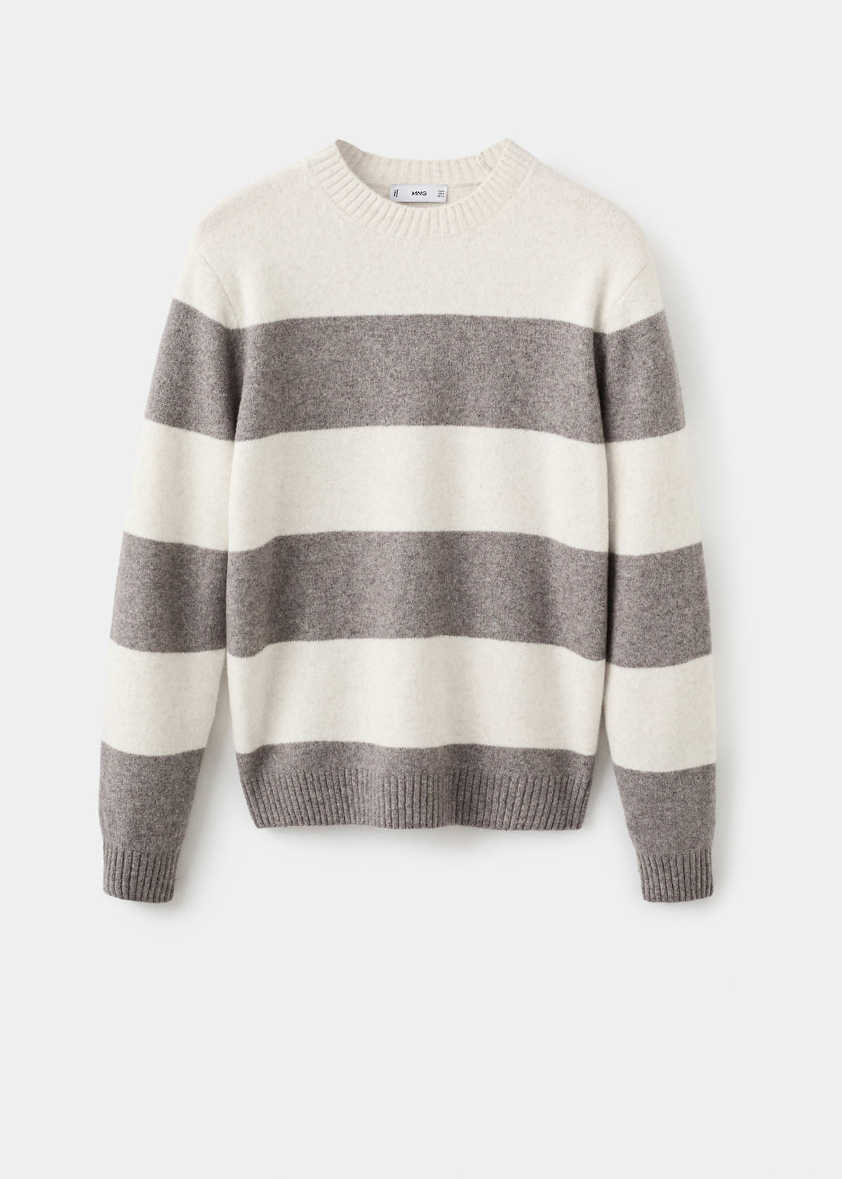 Wool-blend striped sweater — Ecru