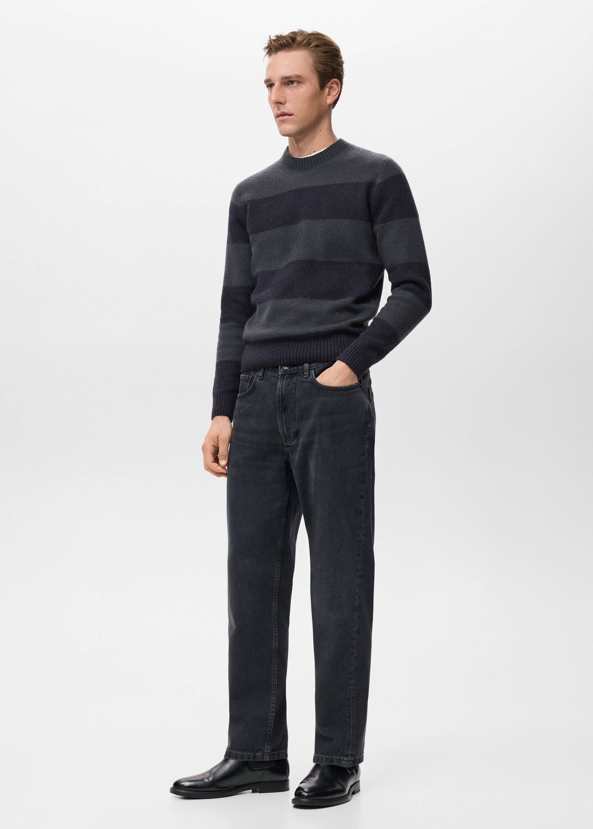 Свитер из смесовой шерсти в полоску - Деталь изделия 2