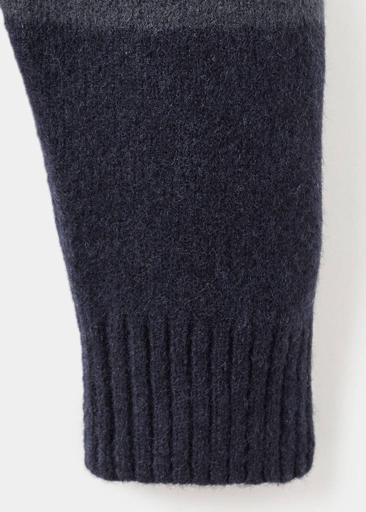 Wool-blend striped sweater — Indigo Blue