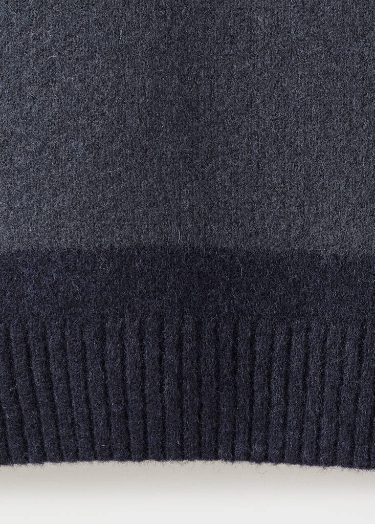 Wool-blend striped sweater — Indigo Blue