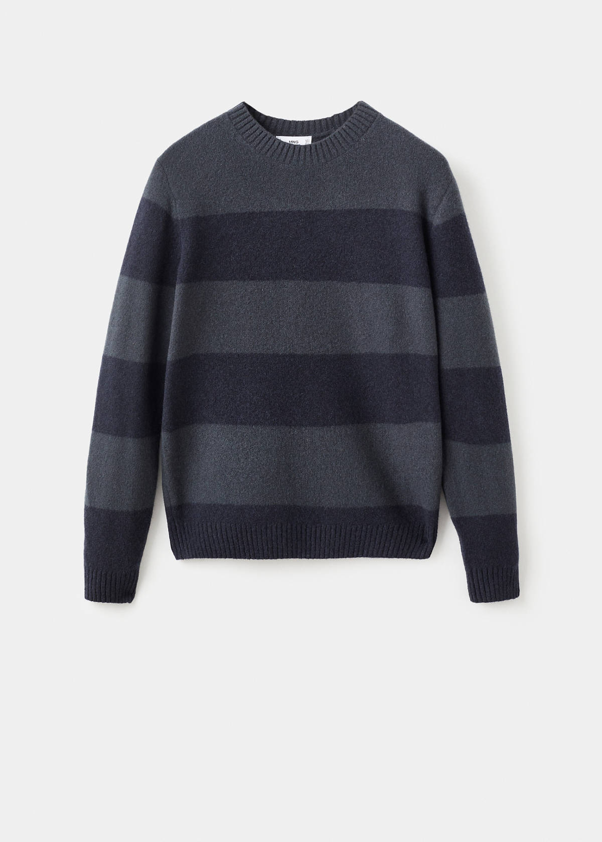 Wool-blend striped sweater — Indigo Blue