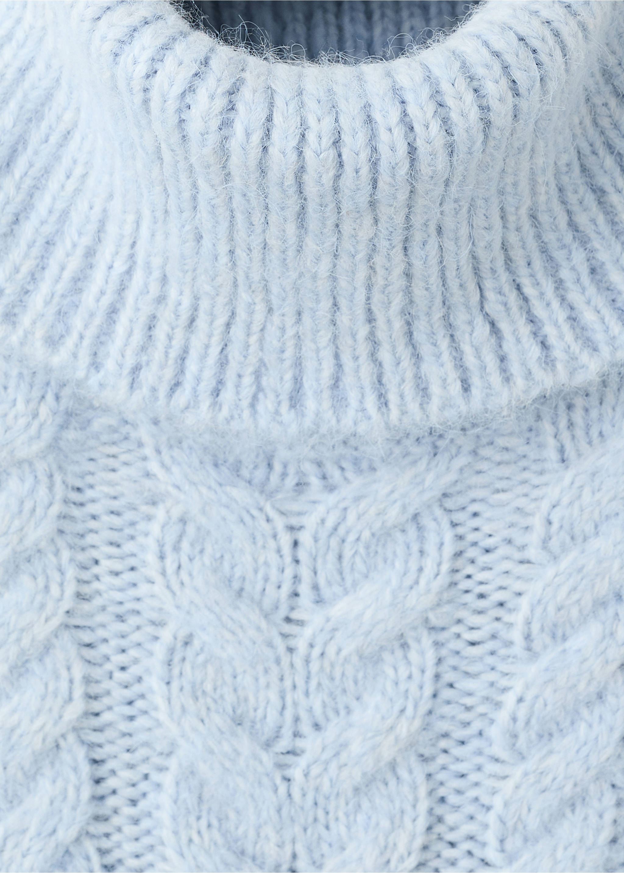 Pull-over maille col montant - Détail de l'article 8, Bleu ciel. Ref: 17057897-00.