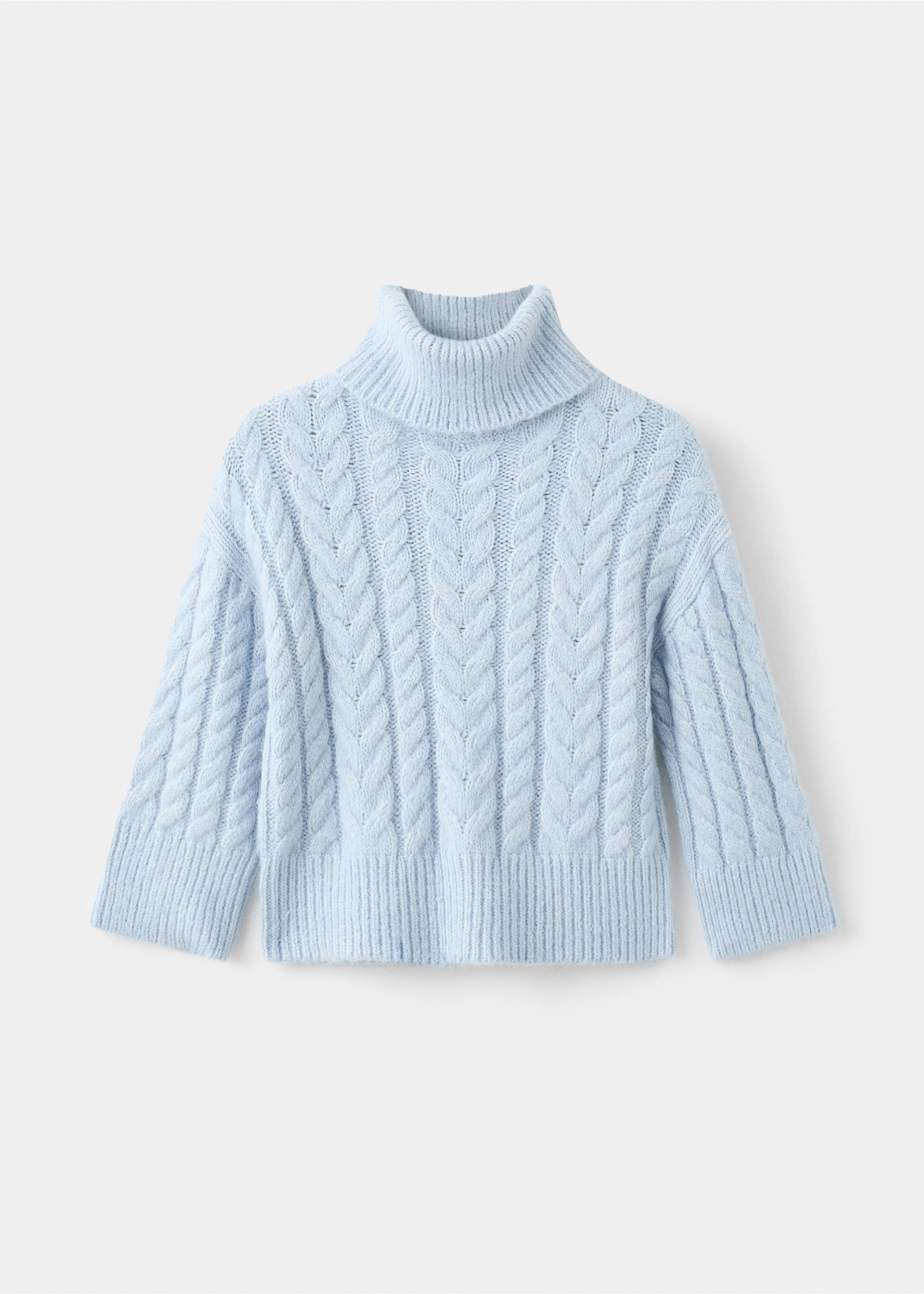 Turtleneck knit sweater - Article without model, Sky Blue. Ref: 17057897-00.