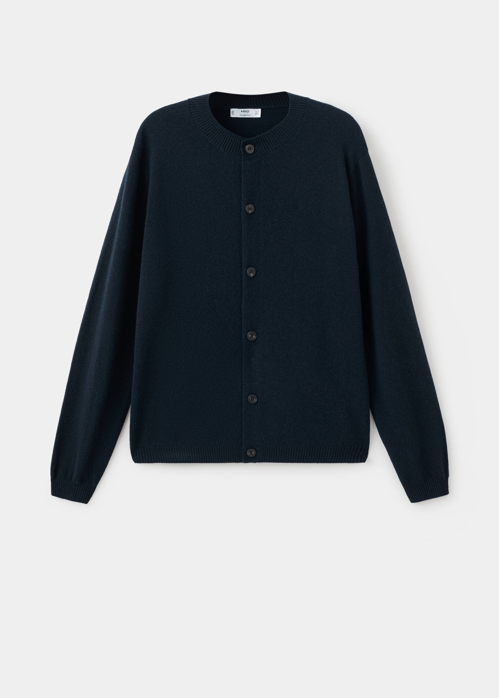 100% extra-fine wool cardigan with buttons - Article without model