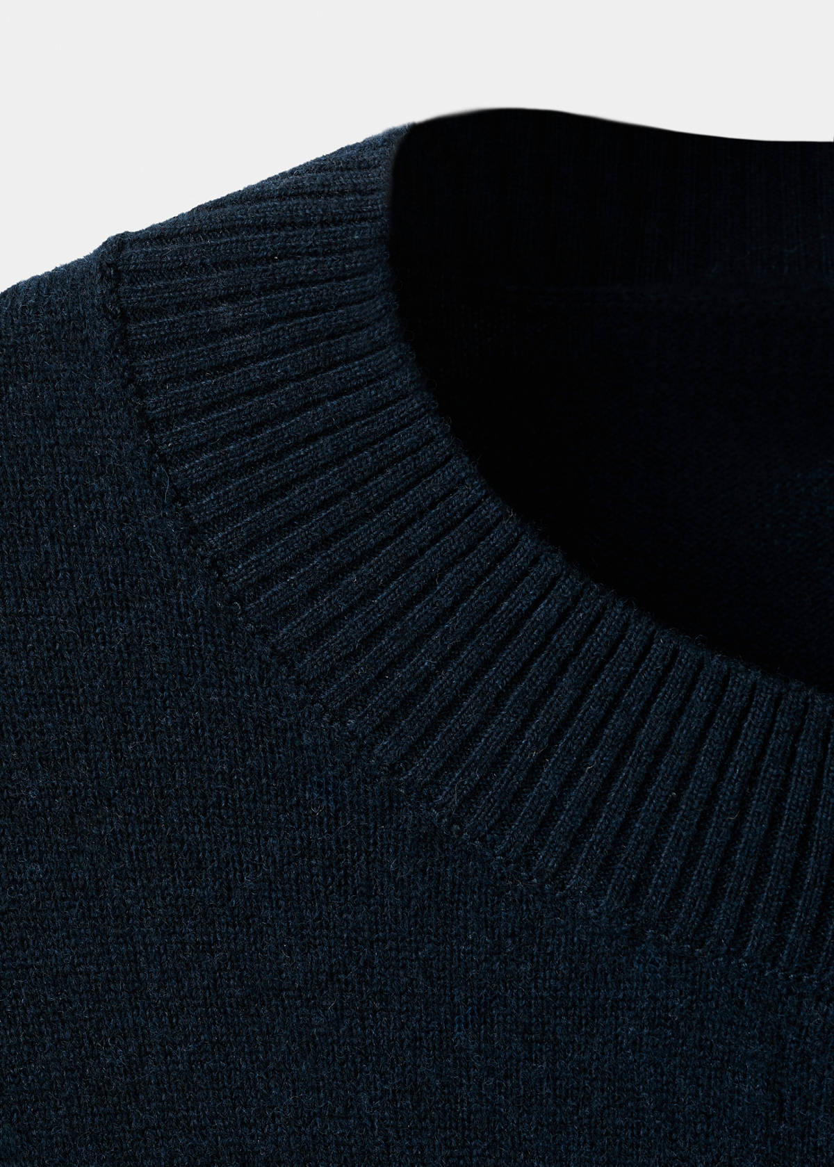 100% extra-fine wool cardigan with buttons — Navy