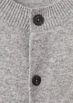 100% extra-fine wool cardigan with buttons — Medium Heather Grey 9