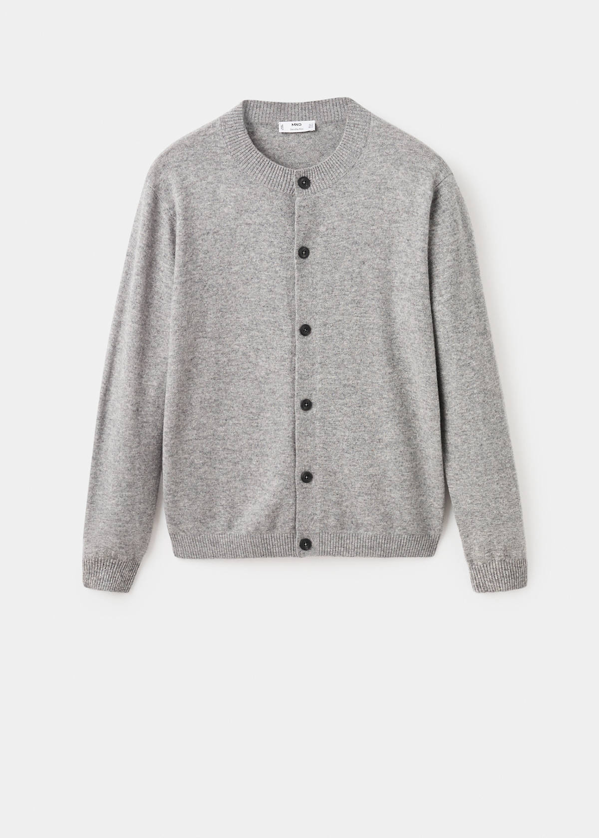 100% extra-fine wool cardigan with buttons — Medium Heather Grey