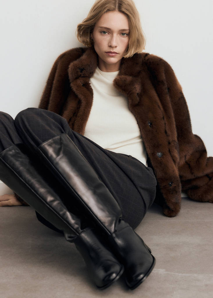 Leather high boots — Black