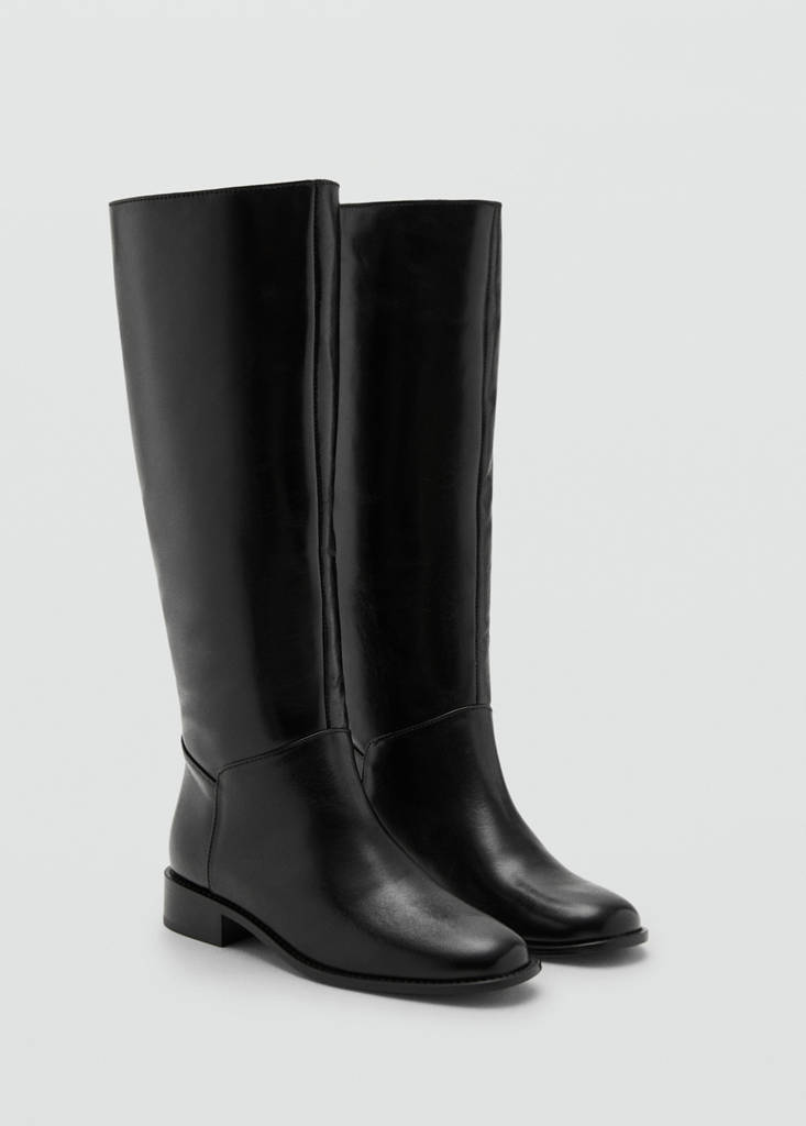 Leather high boots — Black