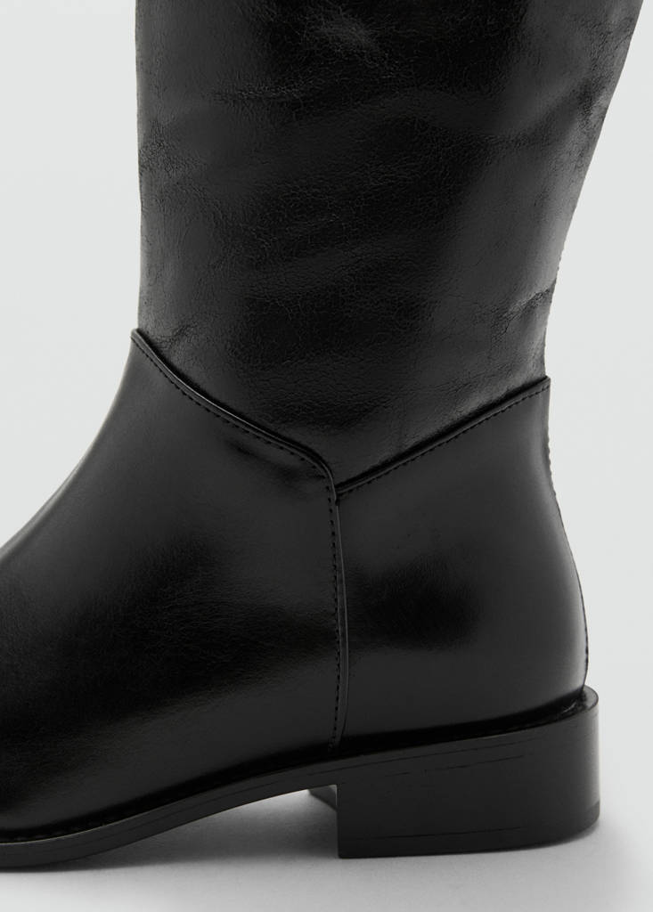 Leather high boots — Black