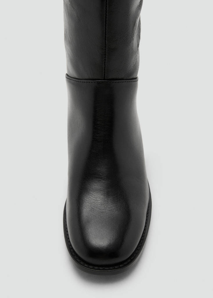 Leather high boots — Black
