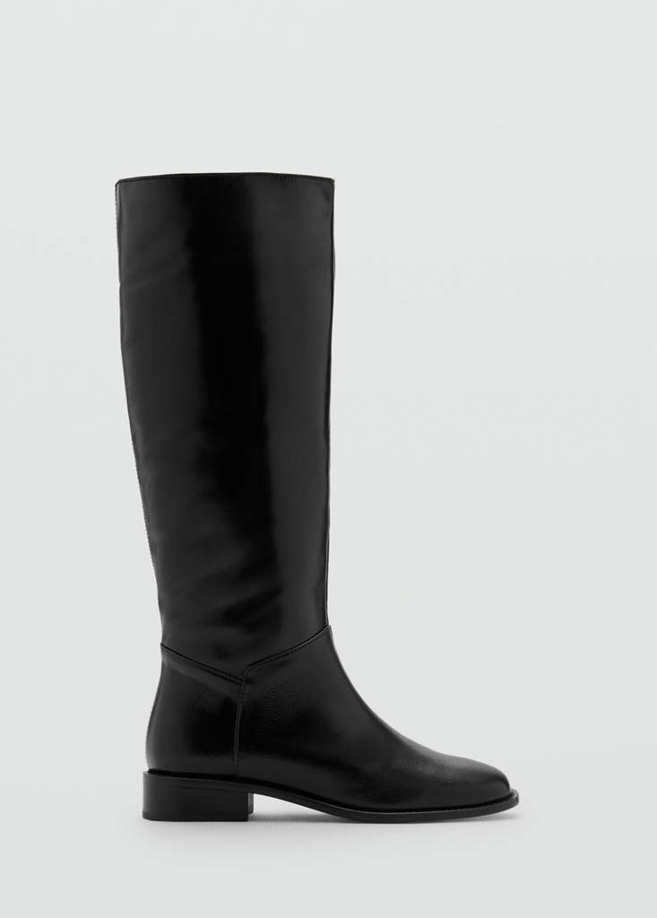 Leather high boots — Black
