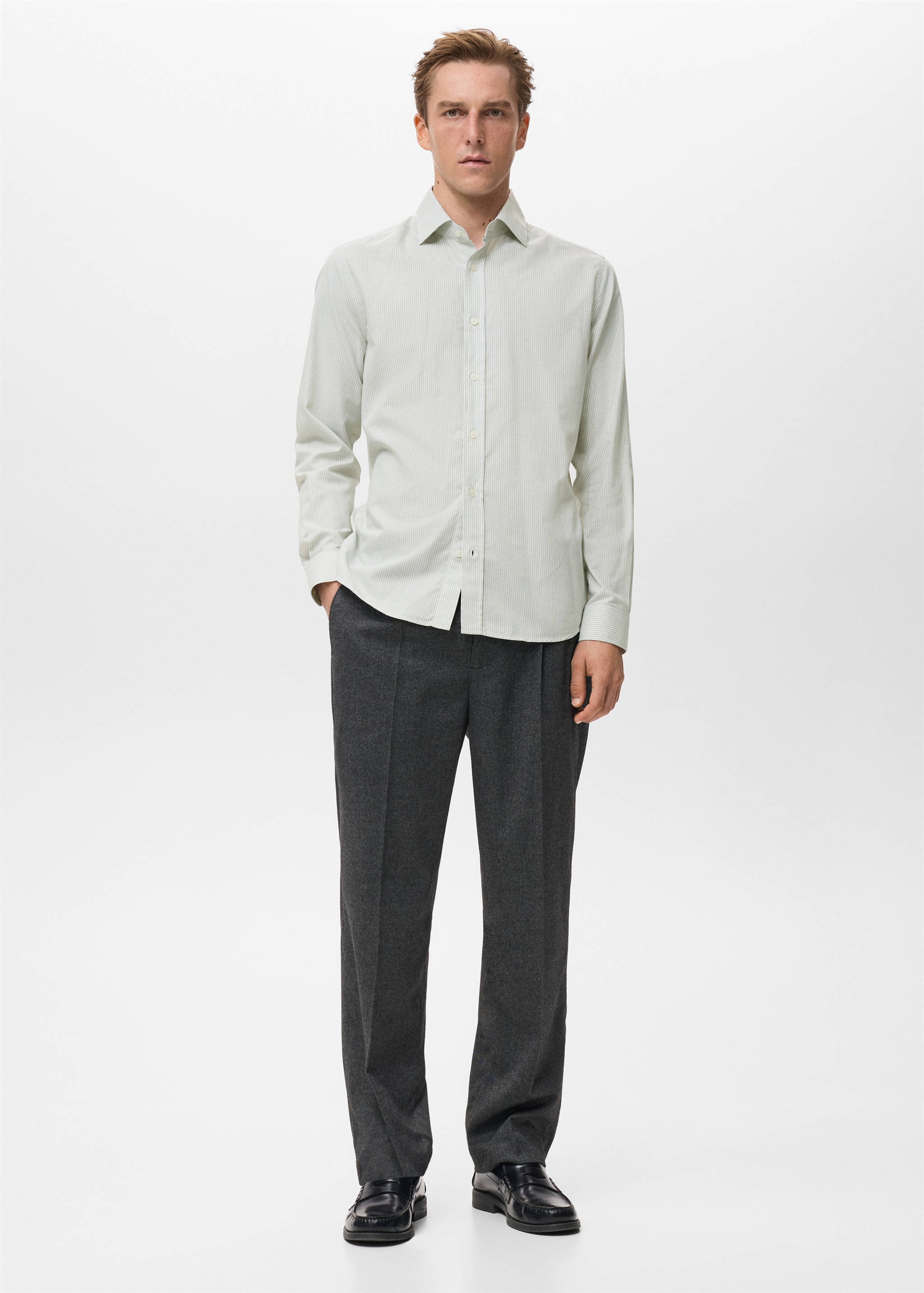 100% cotton flannel regular-fit shirt - General plane