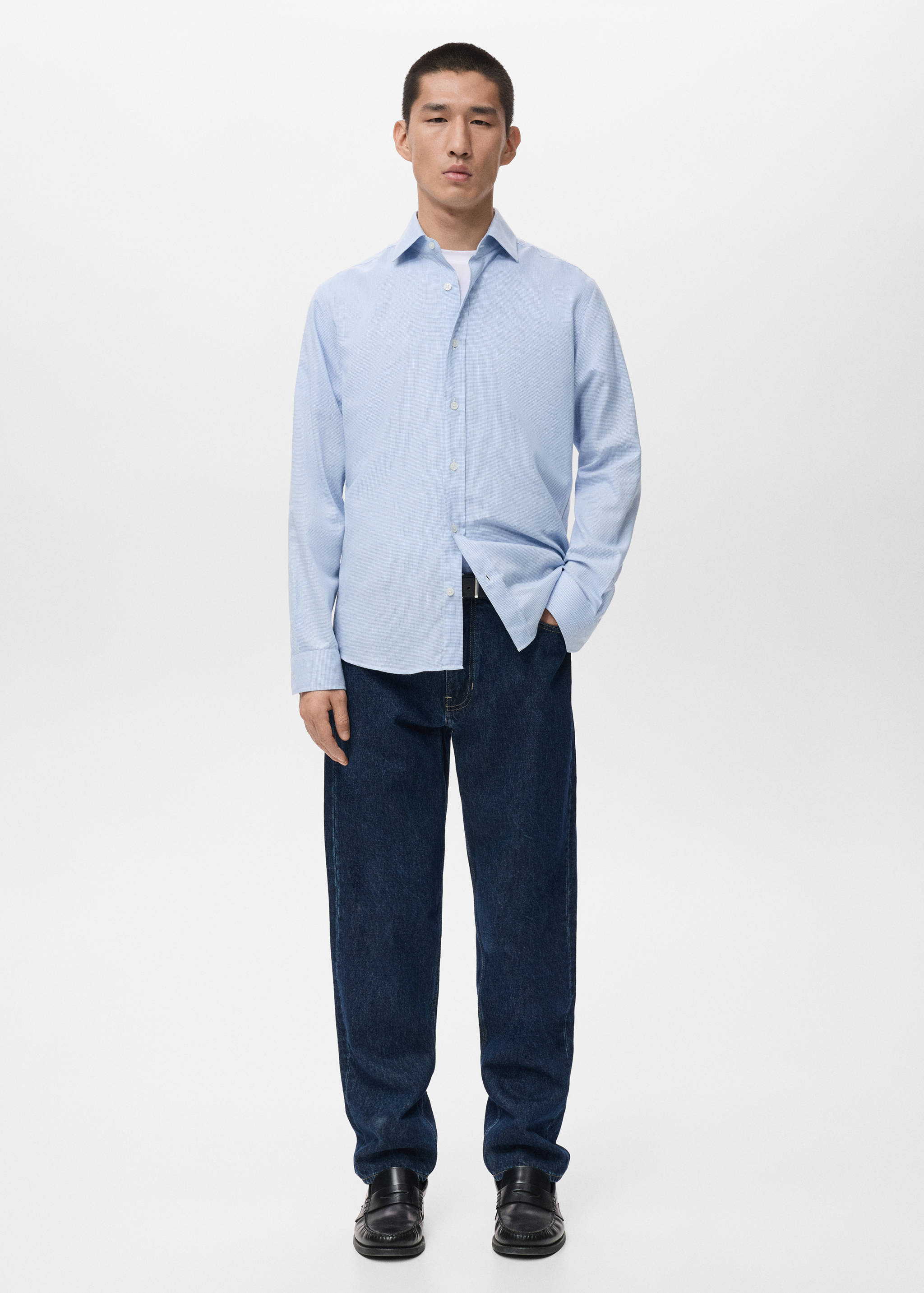 100% cotton flannel regular-fit shirt - General plane