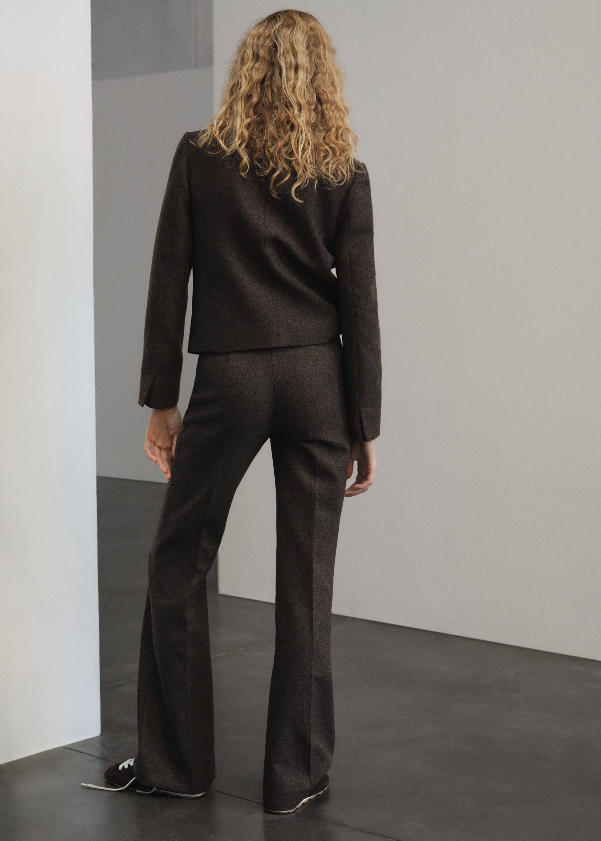 Herringbone wool suit trousers - Reverse of the article