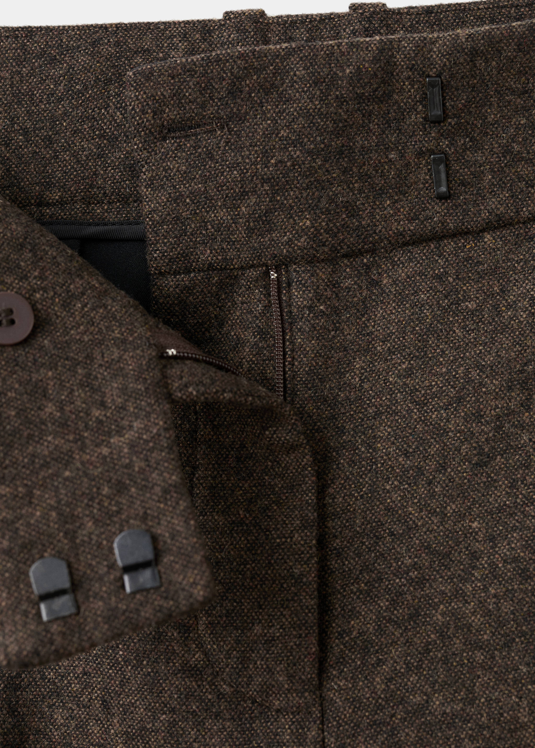 Herringbone wool suit trousers - Details of the article 0