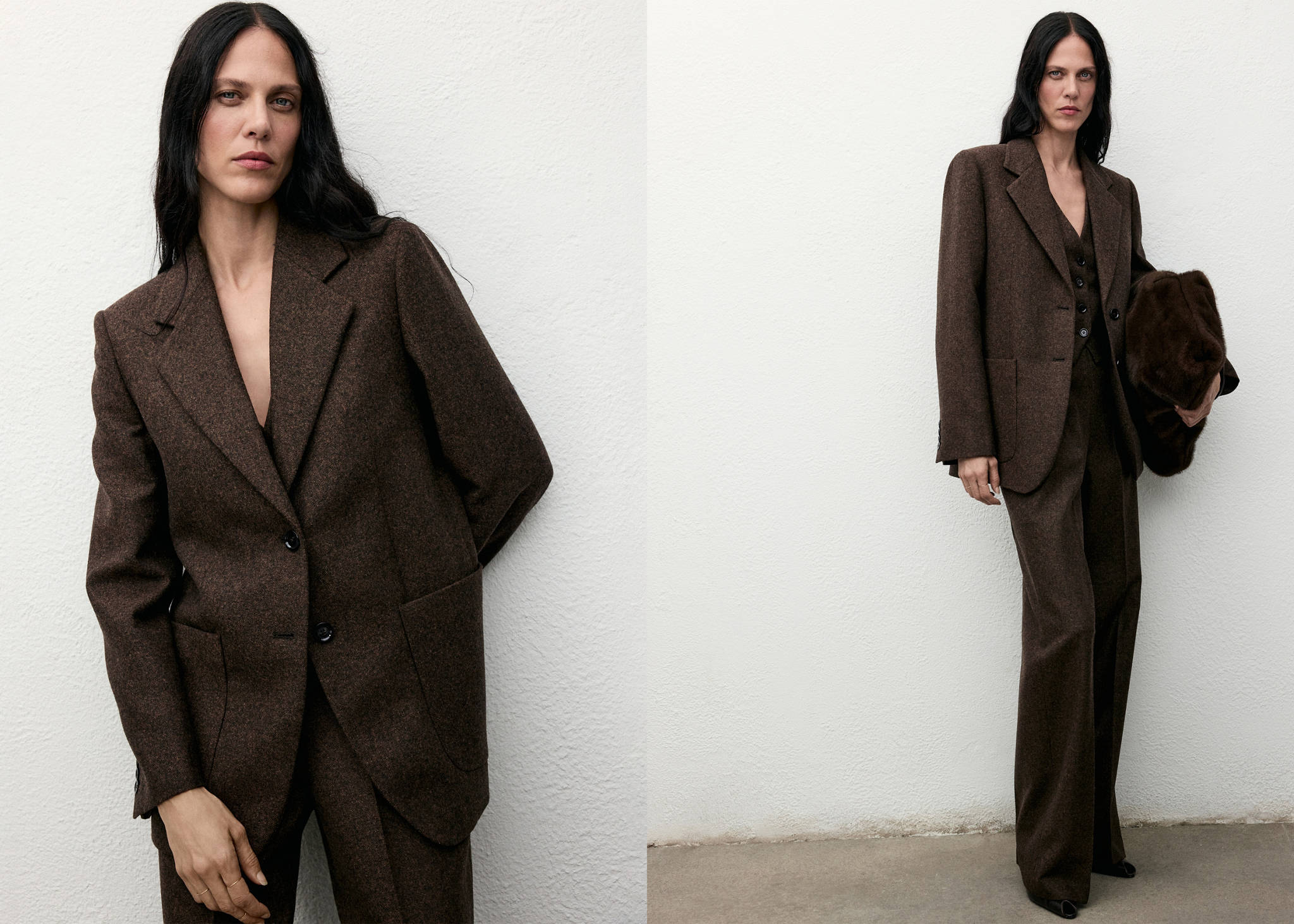 Speckled wool suit jacket - Panoramic plane