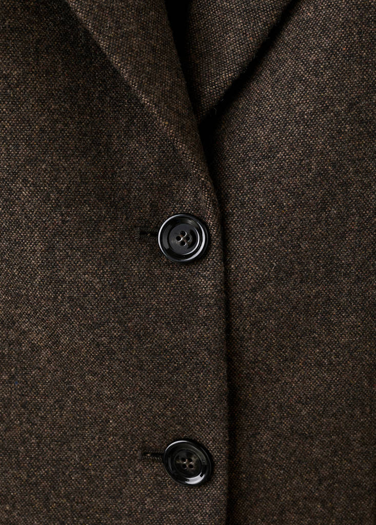 Speckled wool suit jacket — Brown