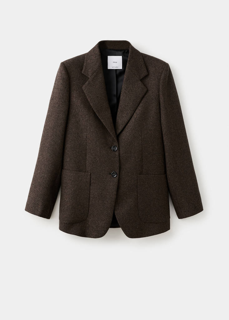 Speckled wool suit jacket — Brown