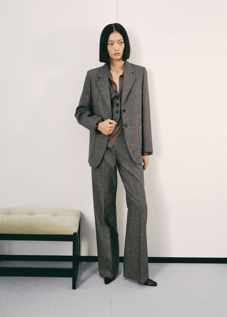 Speckled wool suit jacket — Grey