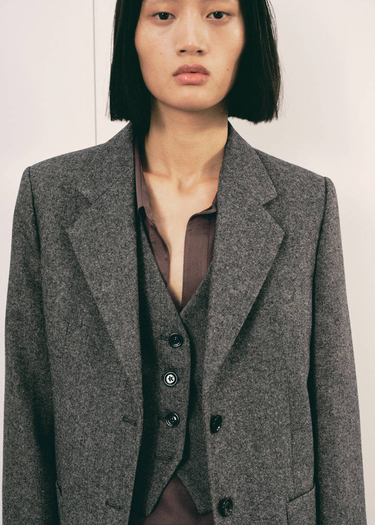Speckled wool suit jacket — Grey