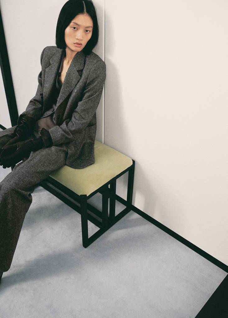 Speckled wool suit jacket — Grey