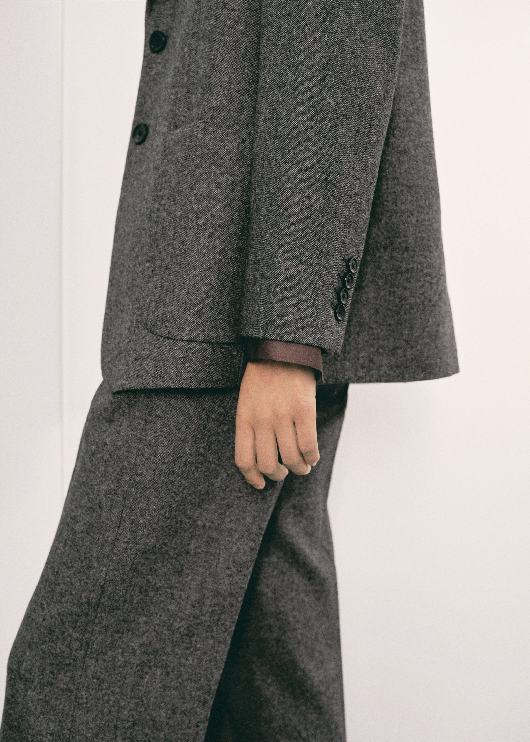 Blazer costume laine jaspée - Détail de l'article 6, Gris. Ref: 17057912-00.