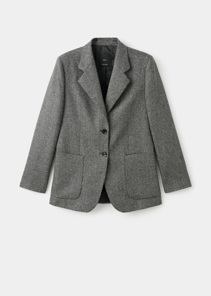 Speckled wool suit jacket — Grey
