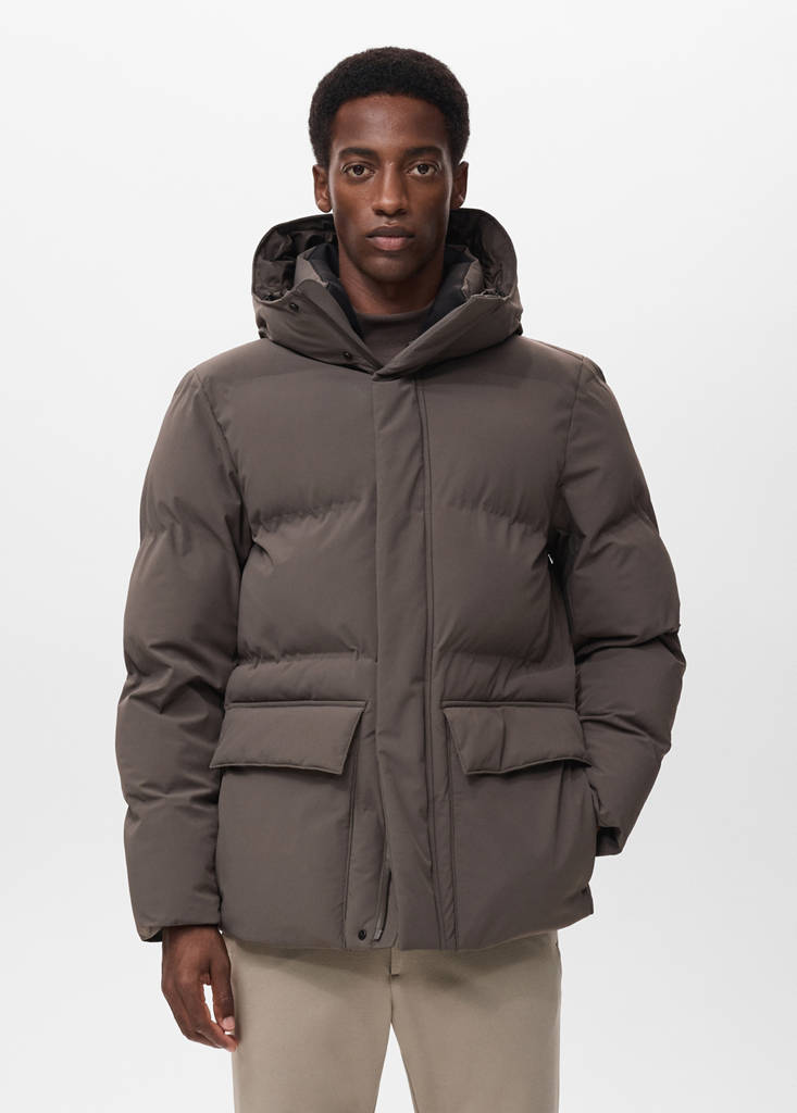 Quilted waterproof anorak — Medium Brown