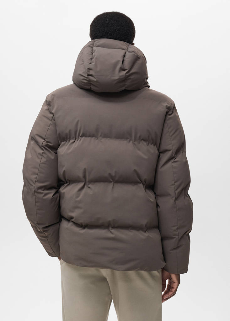 Quilted waterproof anorak — Medium Brown