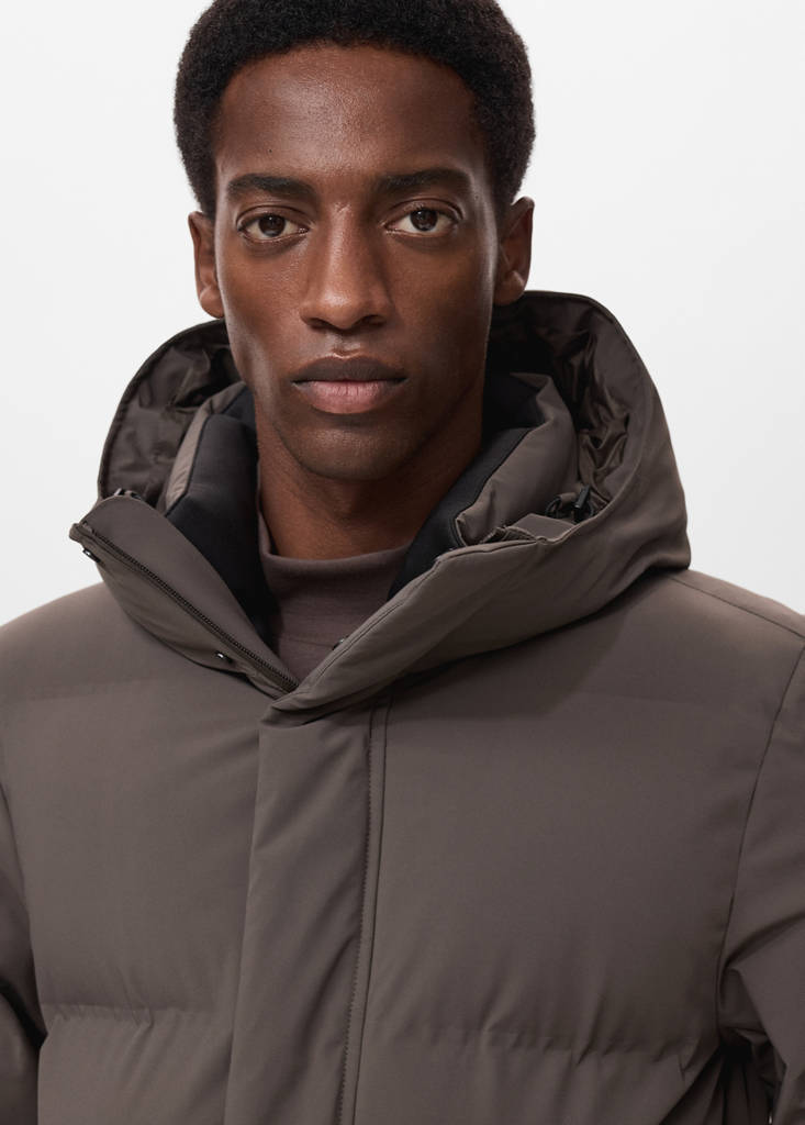 Quilted waterproof anorak — Medium Brown