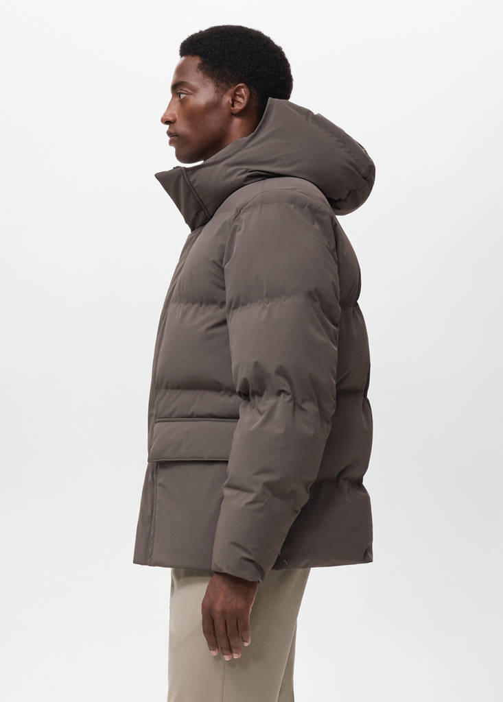 Quilted waterproof anorak — Medium Brown